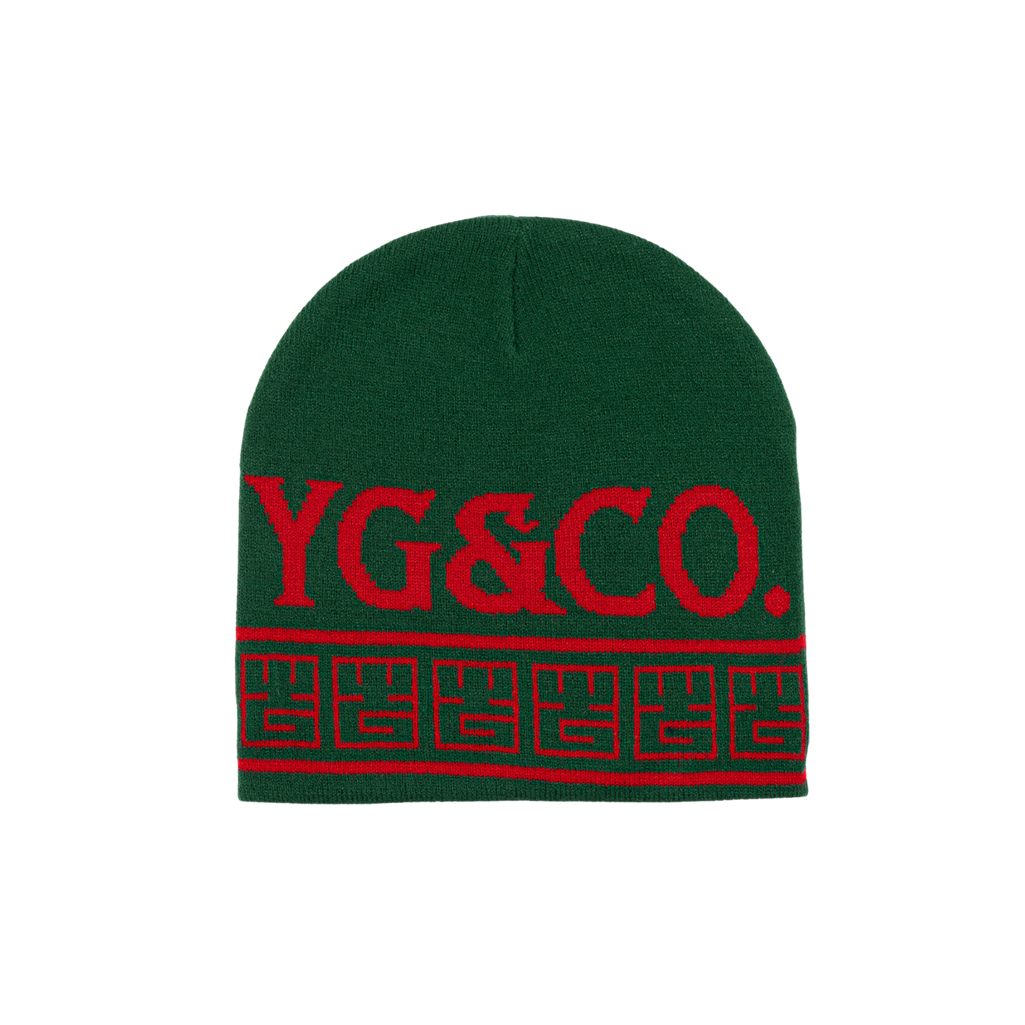 YG&CO MONOGRAM KNIT BEANIE