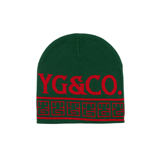 YG&CO MONOGRAM KNIT BEANIE