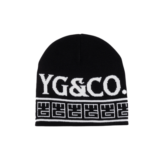 YG&CO MONOGRAM KNIT BEANIE