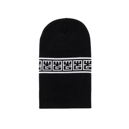 YG&CO JASON MONOGRAM KNIT BALACLAVA