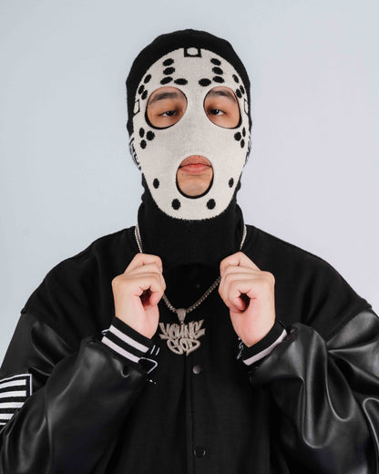 YG&CO JASON MONOGRAM KNIT BALACLAVA