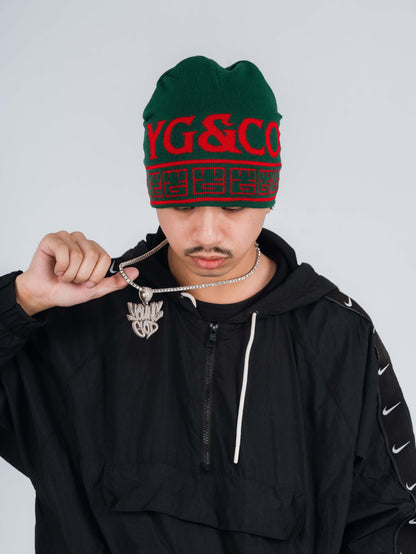YG&CO MONOGRAM KNIT BEANIE