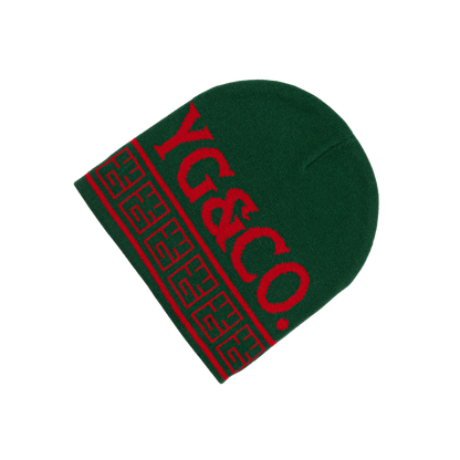 YG&CO MONOGRAM KNIT BEANIE